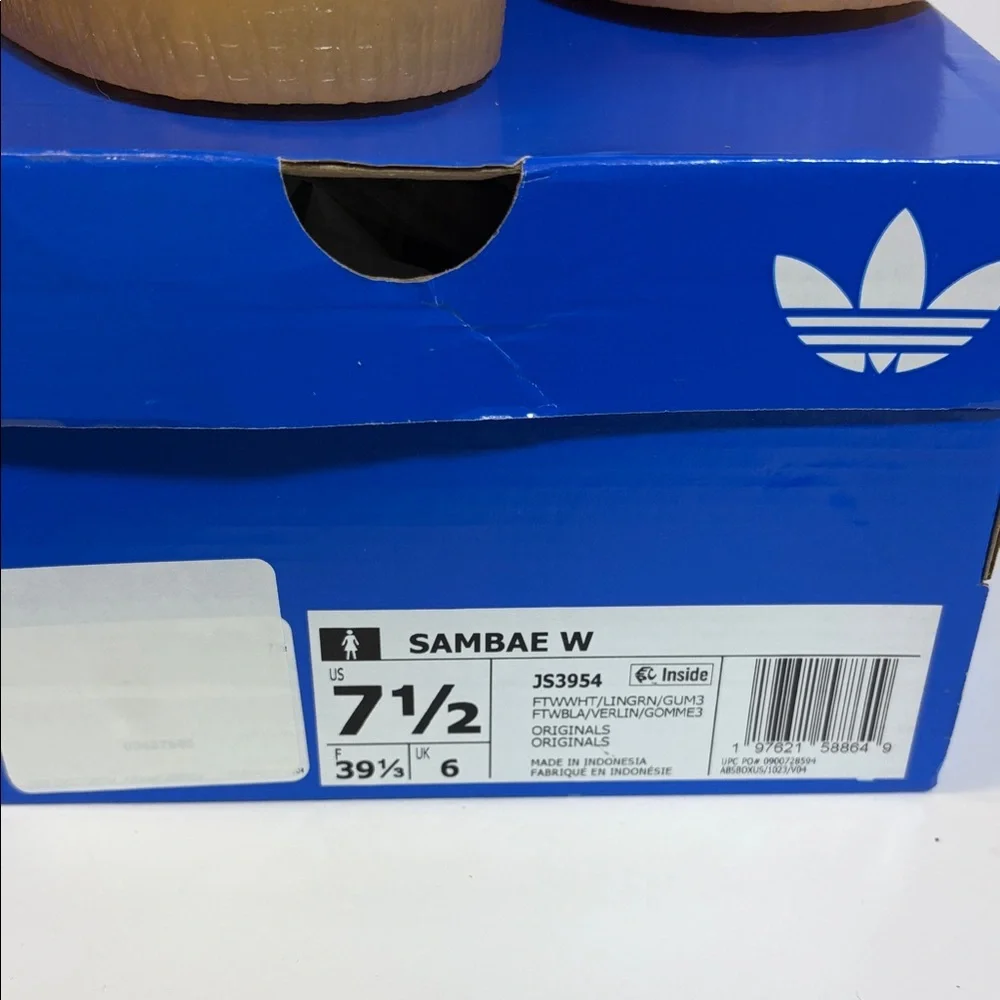 Adidas Samba White and Light Green Shoes - Picture 7 of 7